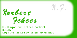 norbert fekecs business card